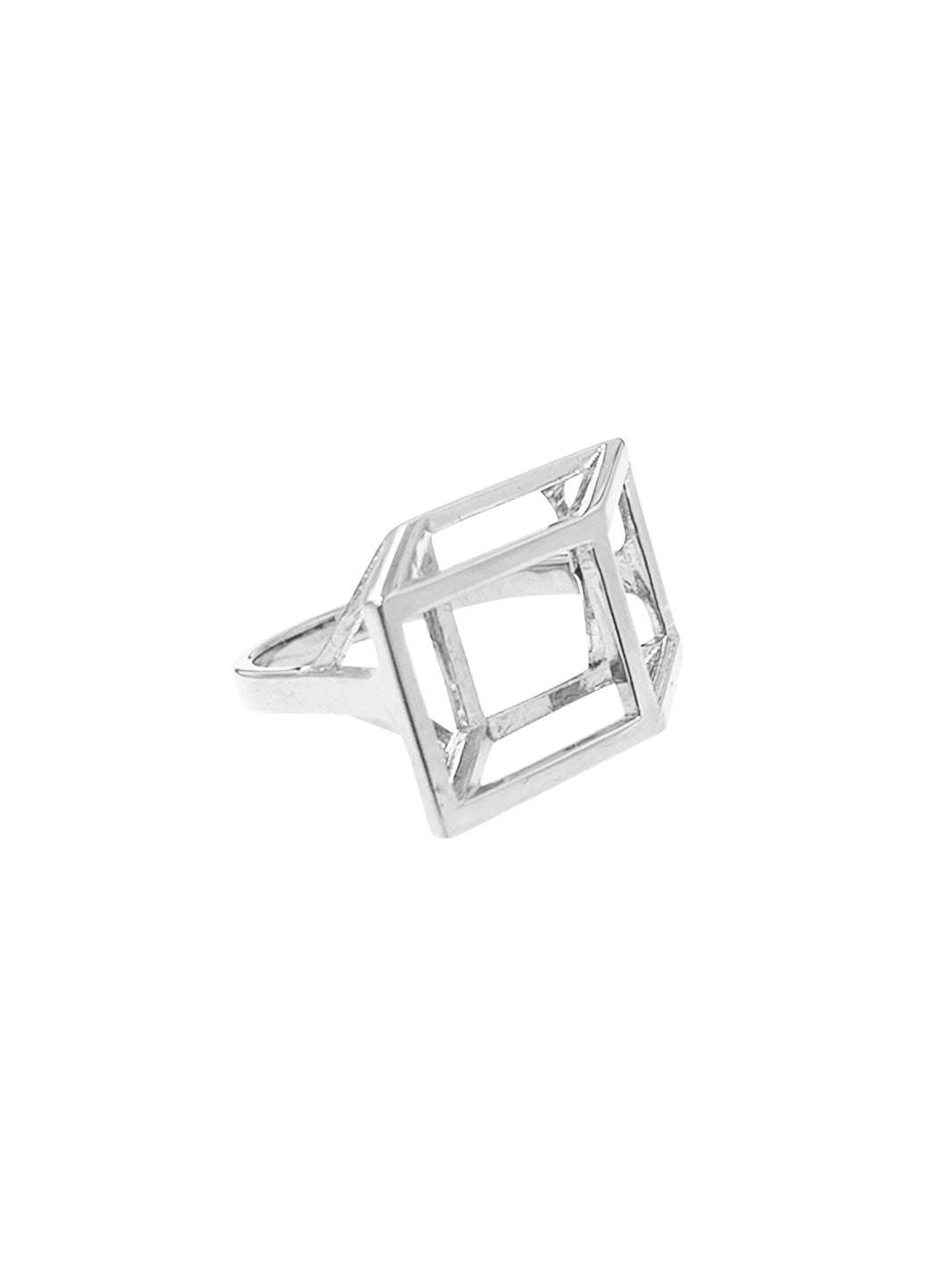 Sterling Silver Shifted Box Ring