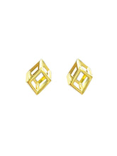 Load image into Gallery viewer, Gold Shifted Box Earrings
