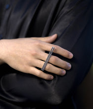 Load image into Gallery viewer, Rhodium Bar Ring