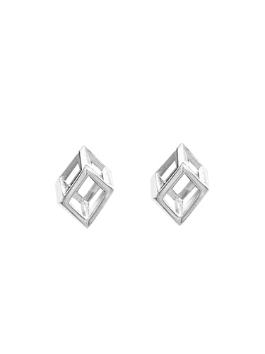 Sterling Silver Shifted Box Earrings