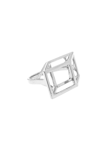 Sterling Silver Shifted Box Ring